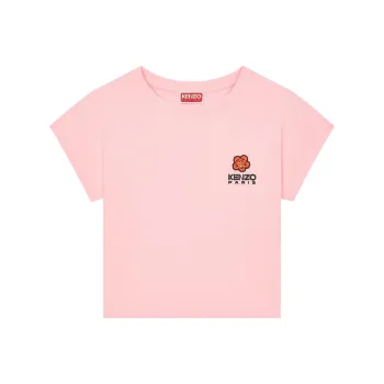 KENZO Logo Embroidered Cropped T-Shirt