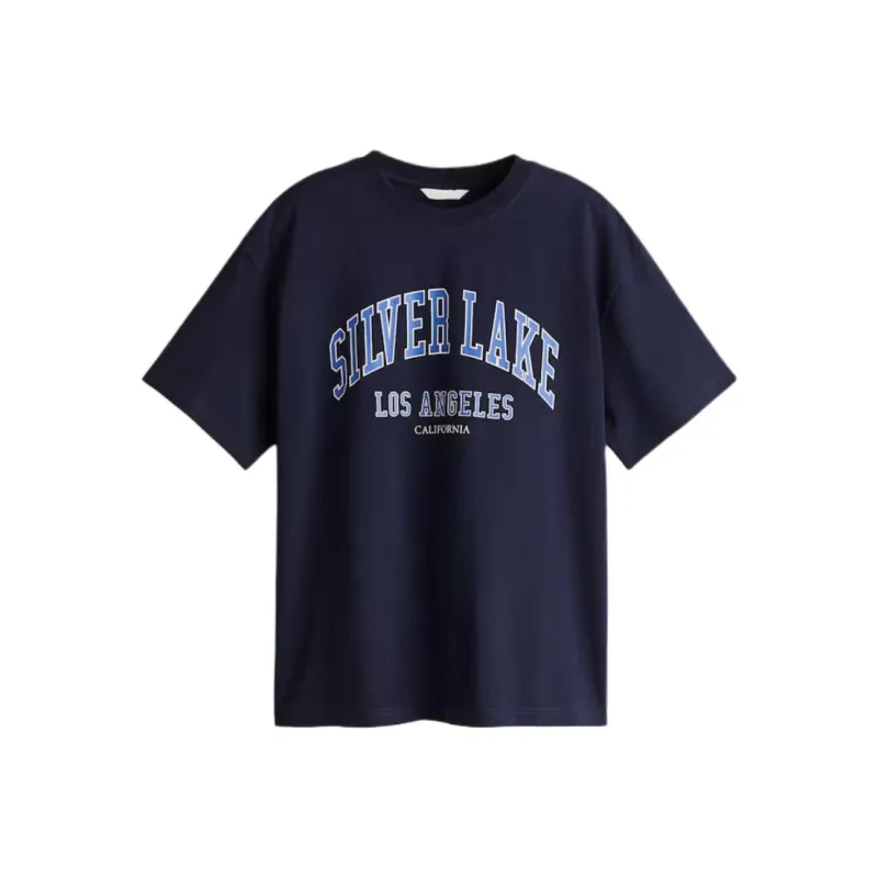 H&M T Shirt Women's Marine Blue-0
