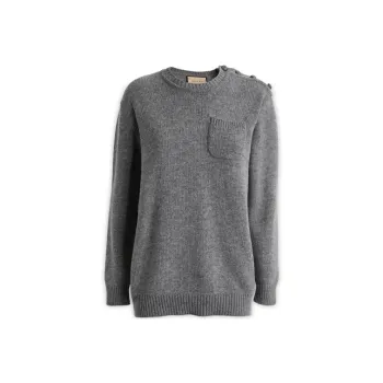 GUCCI Button Embellished Crewneck Jumper