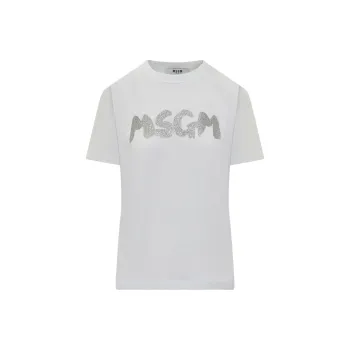 MSGM Drop Shoulder Sleeve T Shirt Women's White