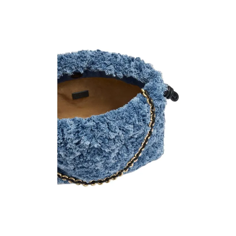 LOEWE Denim Shoulder Bag Medium Size Women's Blue-4