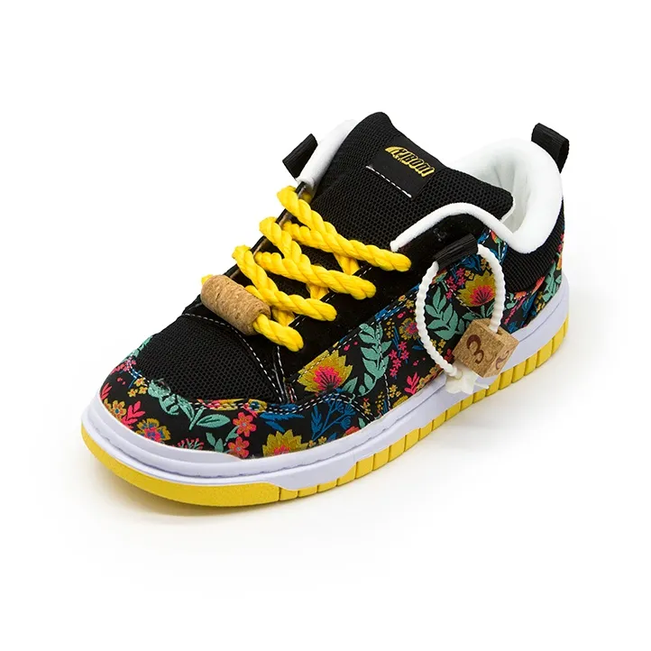 YIBONI Coverage Slip Resistant And Abrasion Resistant Low Top Skateboard Shoes Unisex Multicolor-1