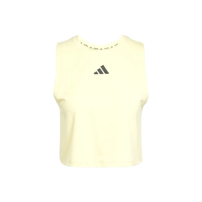 Adidas Women's Power 3 Stripes Boxy Tank Top Powder Yellow-0