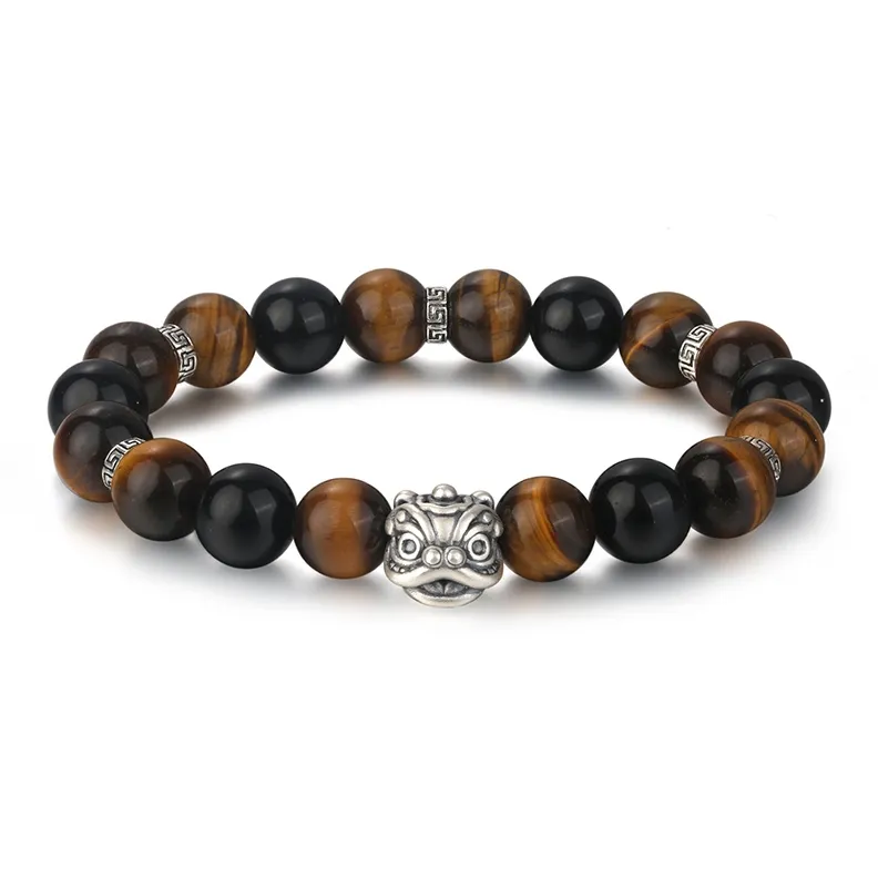 Zheng Baifu Natural Tiger's Eye Stone Bracelets Unisex-0