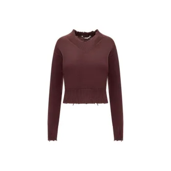 Stella McCartney V Neck Distressed Jumper