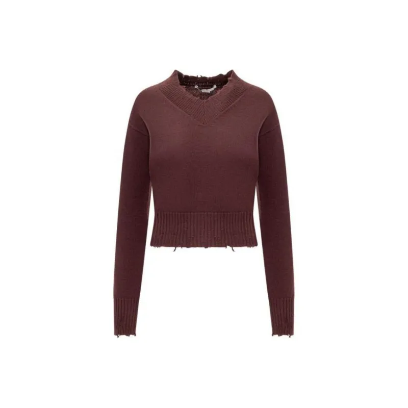 Stella McCartney V Neck Distressed Jumper-0