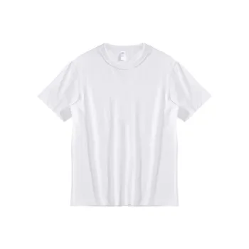 ZHONGBANGJICHU Drop Shoulder Sleeve T Shirt Unisex White