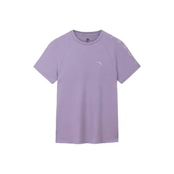 Anta Variety Training Collection Raglan Sleeve T Shirt Women's Silk Gray Purple