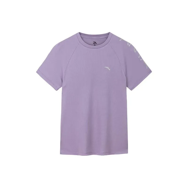 Anta Variety Training Collection Raglan Sleeve T Shirt Women's Silk Gray Purple-0