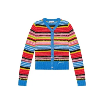 GANNI Soft Wool Stripe Cardigan