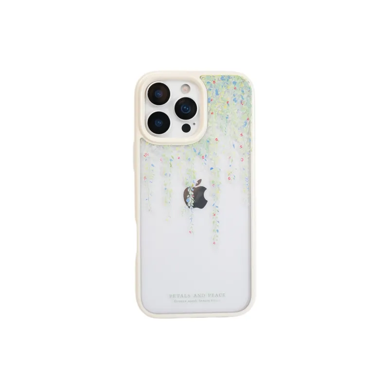 Wei Xin Acrylic Material Transparent Willow Green Phone Cases Compatible With IPhone 16/15 Pro Max/Apple 13/14 Pro/Max-0