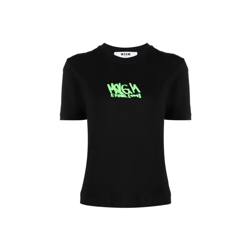 MSGM Logo print Cotton T shirt-0