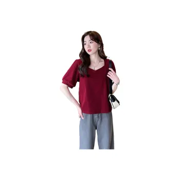 Tonlion T-Shirt Women's Dark Red