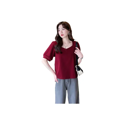 Tonlion T Shirt Women's Dark Red