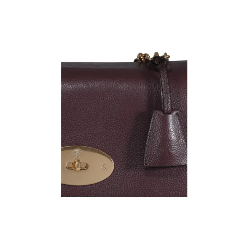 Mulberry Grain Leather Crossbody Bag, Shoulder Bag Women's Burgundy Color-3