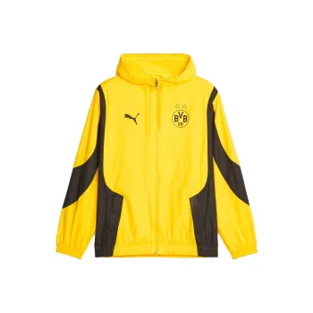 PUMA Borussia Dortmund Borussia Dortmund Men's Prematch Football Jacket Soccer Jerseys Men's Yellow