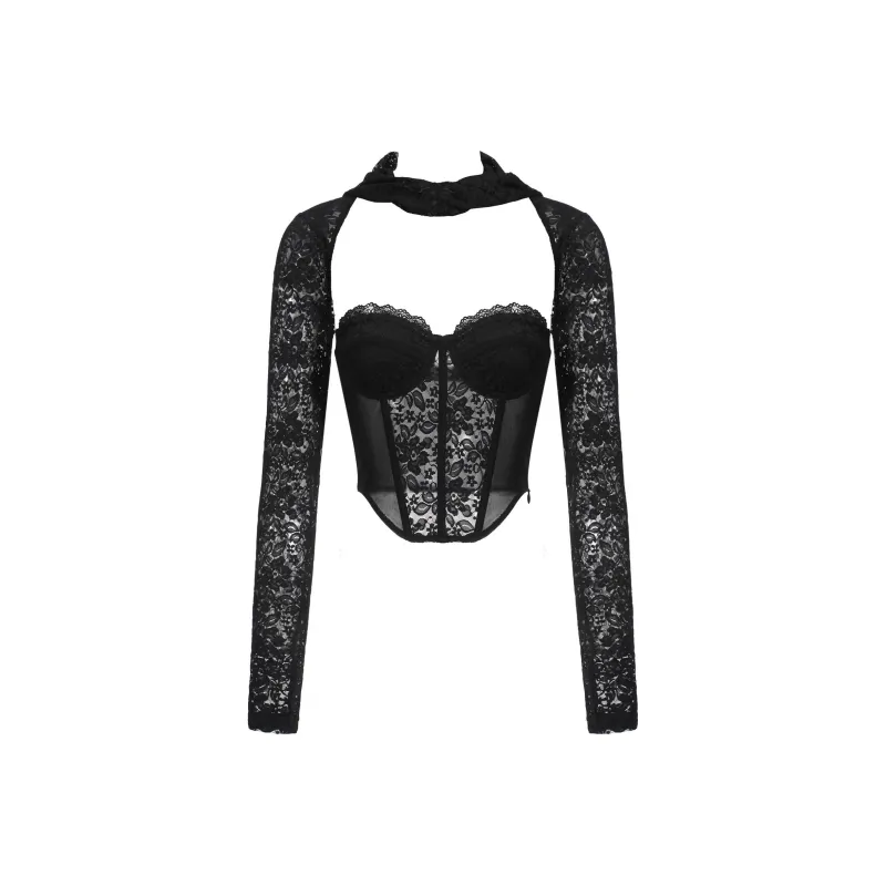 THE KRIPT NOVARA CORSET Crop Tops Women's Black-0