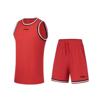 LiNing Professional Basketball Series Basketball Suit Men's August Red