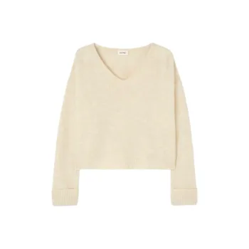 AMERICAN VINTAGE A.M FW24 Pull Femme East Sweater Women's Mother Of Pearl Color