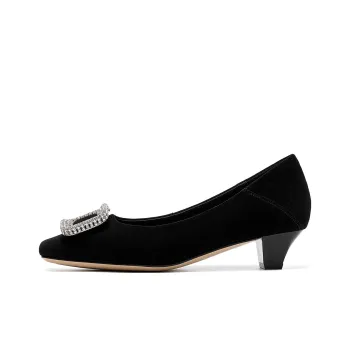 ELLE Chunky Heel High Heels 3cm Women's Black