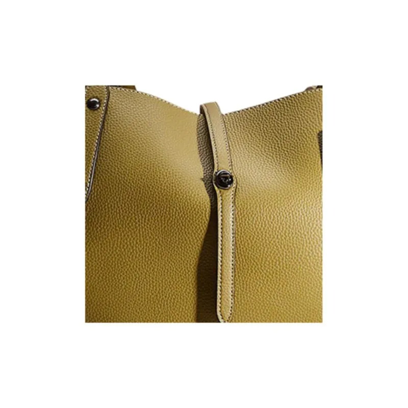 COACH Market Tote Pebbled Leather Tote Bag Shopping Bag Handbag Shoulder Bag Large Size Women's Grass Green-1