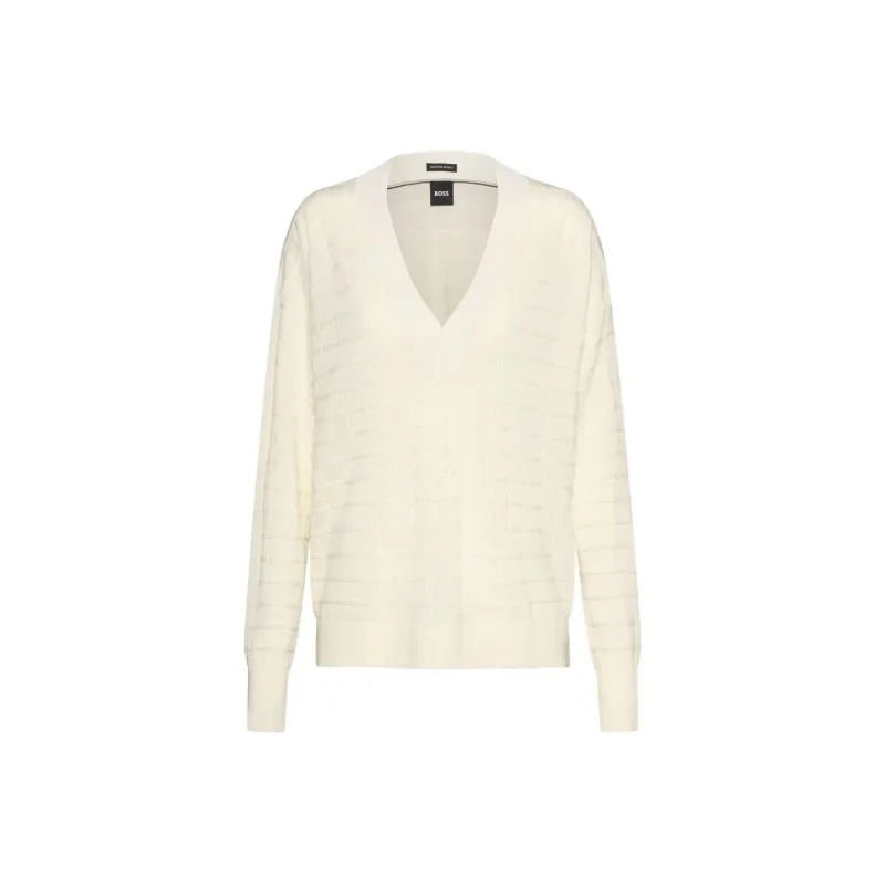 HUGO BOSS Long-Sleeved V-Neck Jumper-0