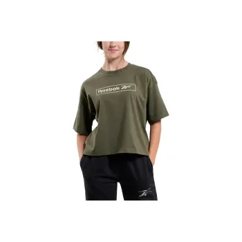 Reebok LOGO GRAPHIC TEE T-Shirt Women's Olive Green