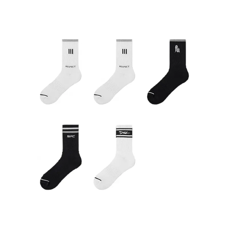 H YXIANG Mid Calf Socks Men's 5 Pack-16