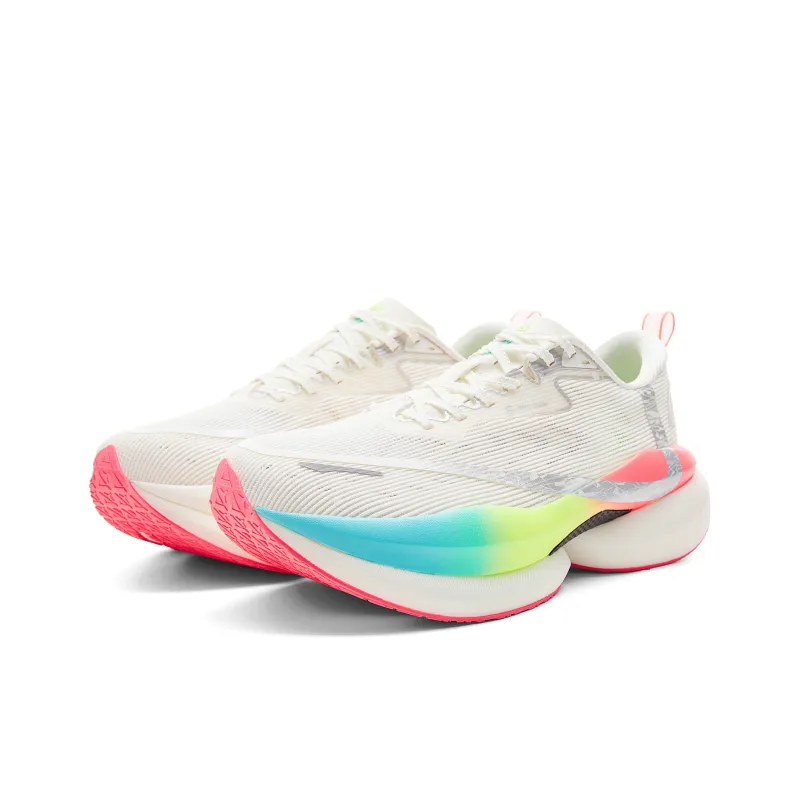 PEAK Cushioning, Abrasion Resistant, And Resilient Properties Low Top Running Shoes Men's Milk White Blue-2