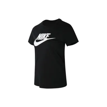 Nike Women'ss Retro Logo Print Crewneck Casual T Shirt Black