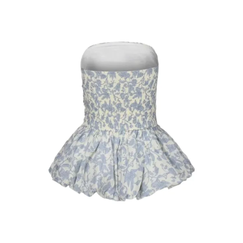 ABBY GODDESS Strapless Top Women's Blue-1