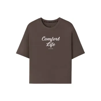Skechers GODRI Drop Shoulder Sleeve T Shirt Women's Dark Caramel Brown
