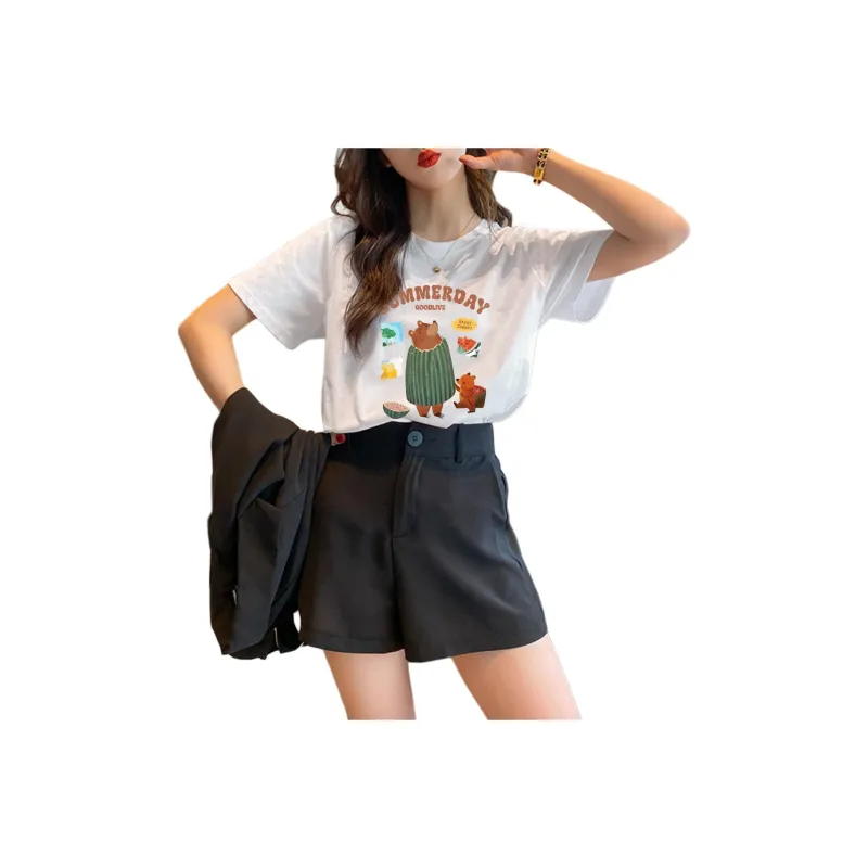 Tonlion T Shirt Women's Raw White-0