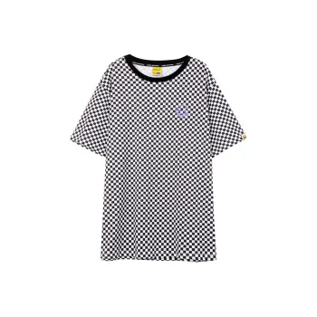 B.Duck T Shirt Women's Black White Plaid