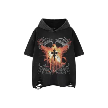 BEAR UNION Drop Shoulder Sleeve T Shirt Unisex Black
