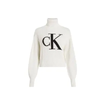Calvin Klein Intarsia-knit Logo Roll-neck Cotton Jumper