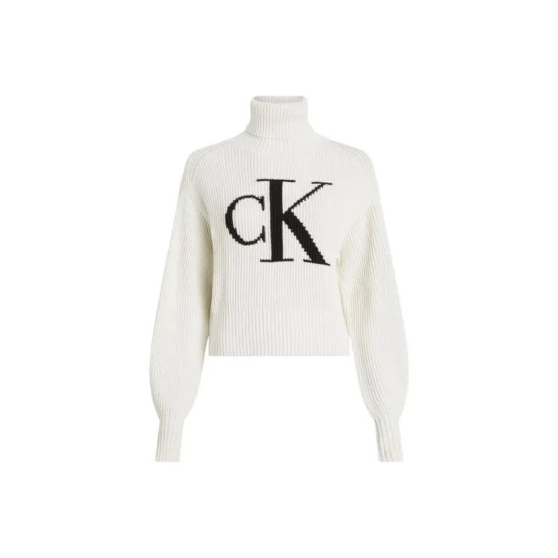 Calvin Klein Intarsia-knit Logo Roll-neck Cotton Jumper-0