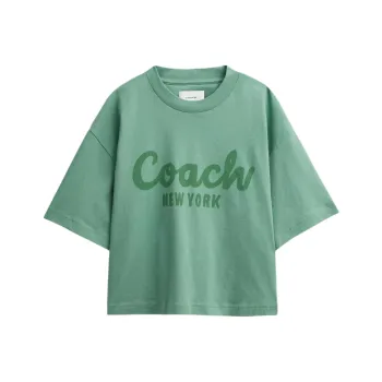 COACH SS24 Drop Shoulder Sleeve T Shirt Women's Green