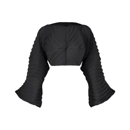 ISSEY MIYAKE Crop Tops Women's Black