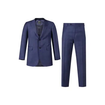 Zegna SS24 Business Suit Men's Dark Blue