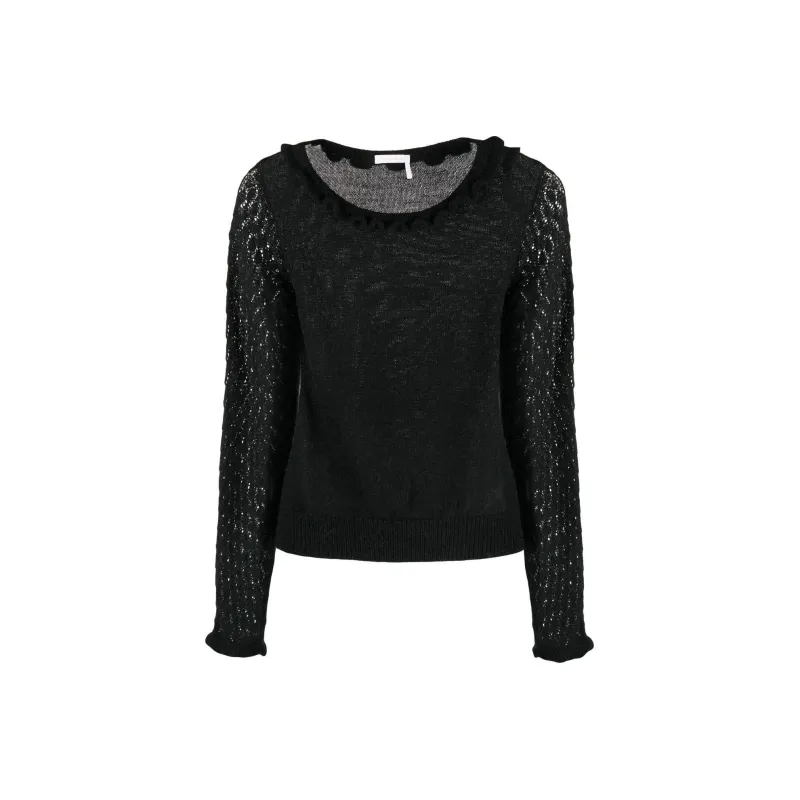 See By Chloé Scalloped Fine knit Top-0