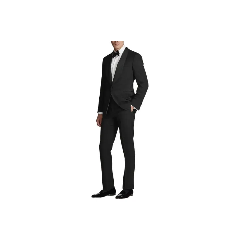 Polo Ralph Lauren Gregory Handmade Barathea Shawl Tuxedo Business Suits Men's Black-0