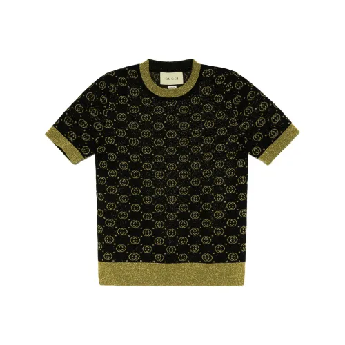 GUCCI Wool Top With GG Motif Black