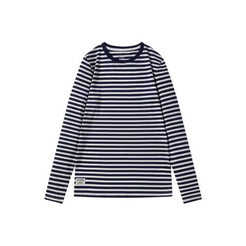 OUTDOOR PRODUCTS Drop Shoulder Sleeve T Shirt Women's Dark Army Blue White Fine