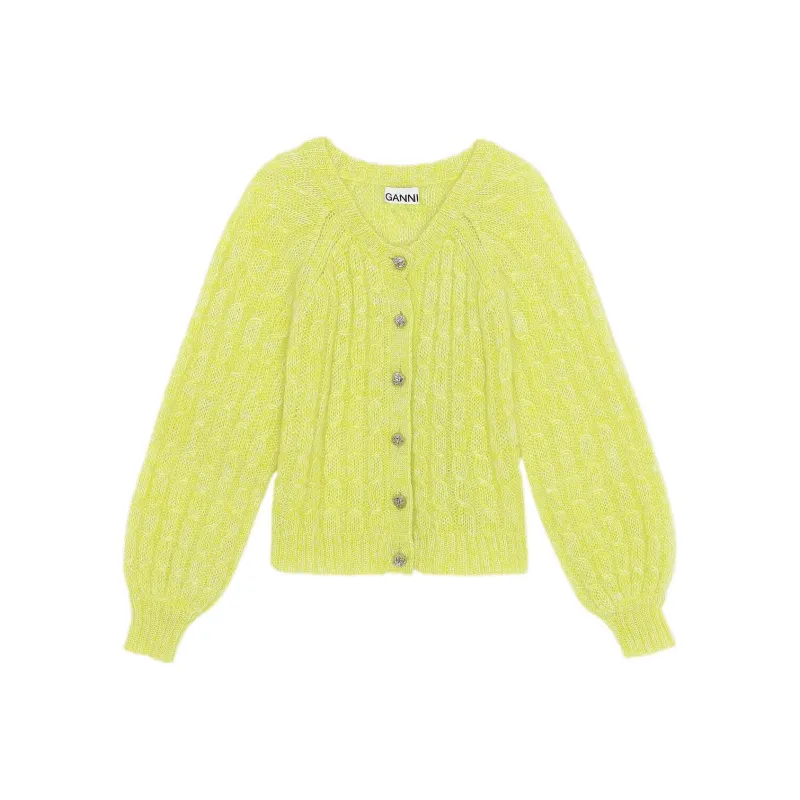 GANNI Cable-knit Cardigan-0