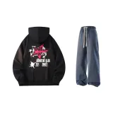 Clothing Set (Black Sweatshirt+Blue Jeans)