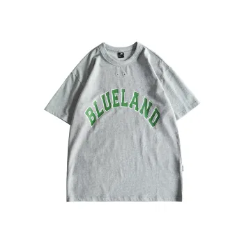 BLUELANDINC Crew Neck Loose Fit Straight Short-Sleeved T-Shirt Women's Heather Gray