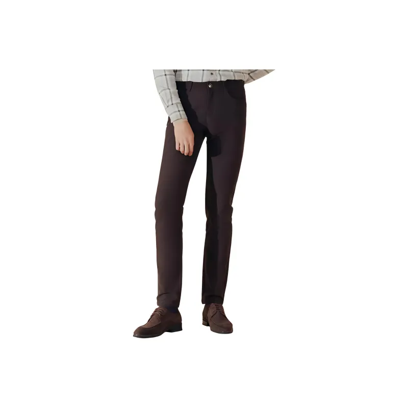 JODOLL Casual Pants Men's Dark Coffee-0