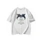 White-Short-Sleeved-Lightning Badge Black