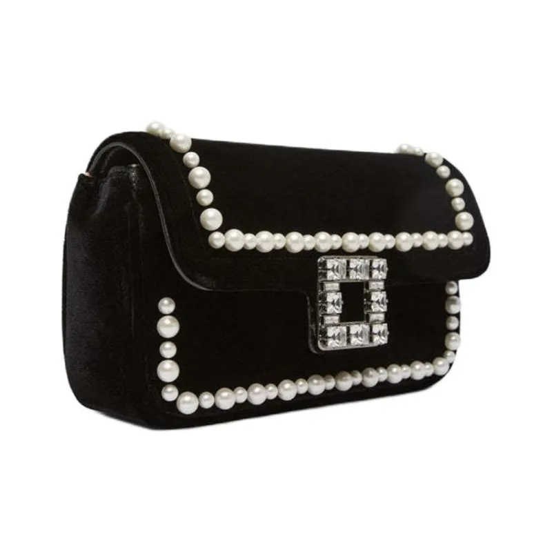 Roger Vivier Jeu De Fille Embellished Velvet Clutch Bag-2
